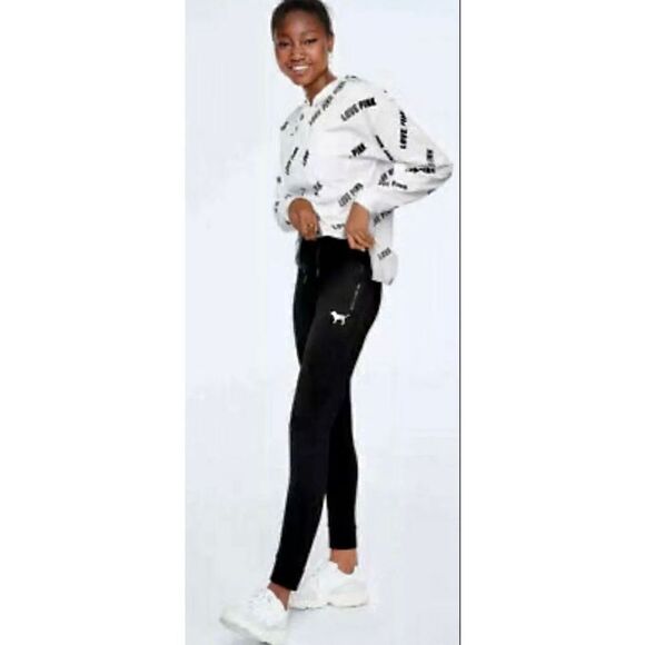 PINK|by Victoria Secret| Ultimate|Black basic|Track pant| Joggers| zipper pocket - Picture 9 of 11